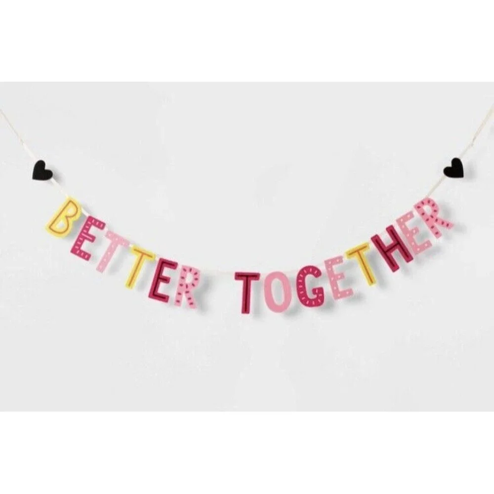 Spritz Valentine’s Day - Better Together - Garland Love 72” Banner Wedding